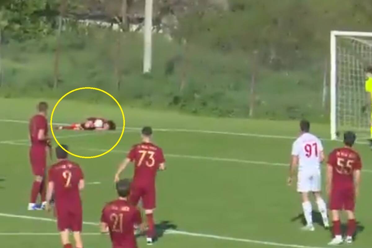 Strzelił samobója, leżąc z kontuzją. Kuriozalne sceny w barażach [WIDEO]