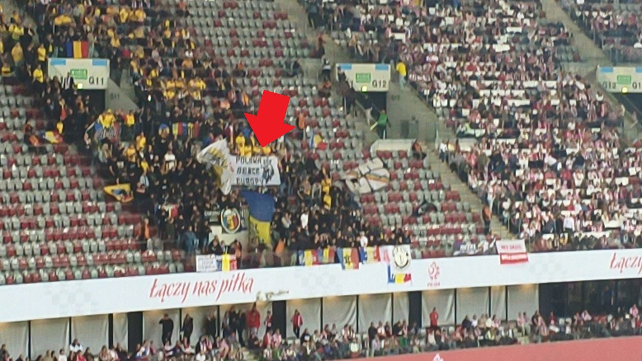 Ukłon w stronę Polaków. Taki baner przygotowali Rumuni