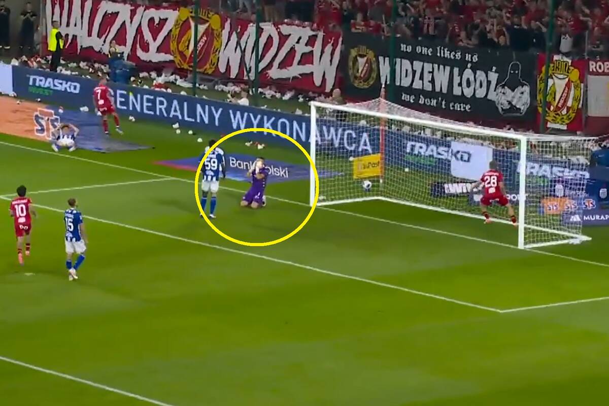 Ale wtopa bramkarza Lecha! Jego reakcja mówiła wszystko [WIDEO]