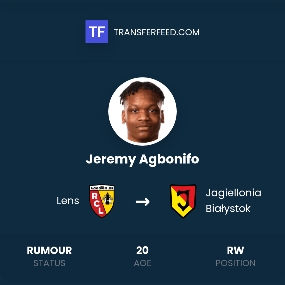 Jeremy Agbonifo Transfer z Lens do Jagiellonii Białystok