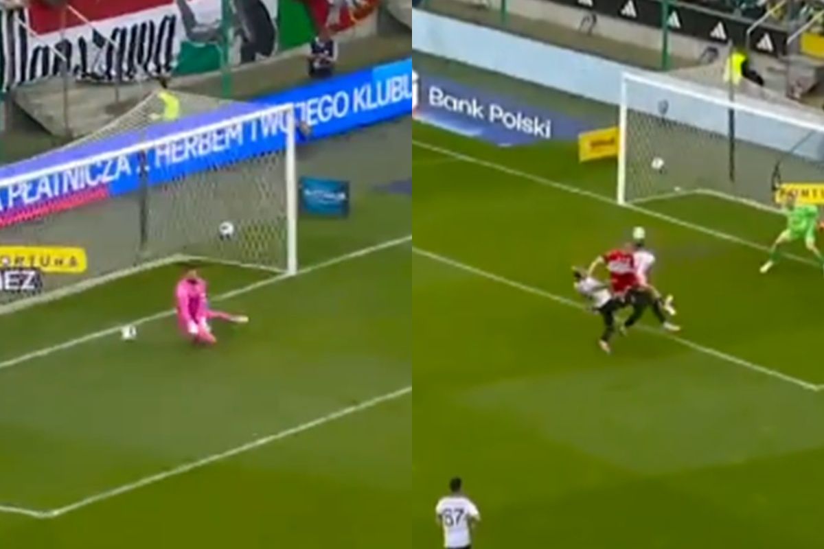 Strzał w środek bramki i gol. Potworny błąd bramkarza Widzewa